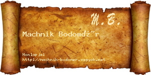 Machnik Bodomér névjegykártya